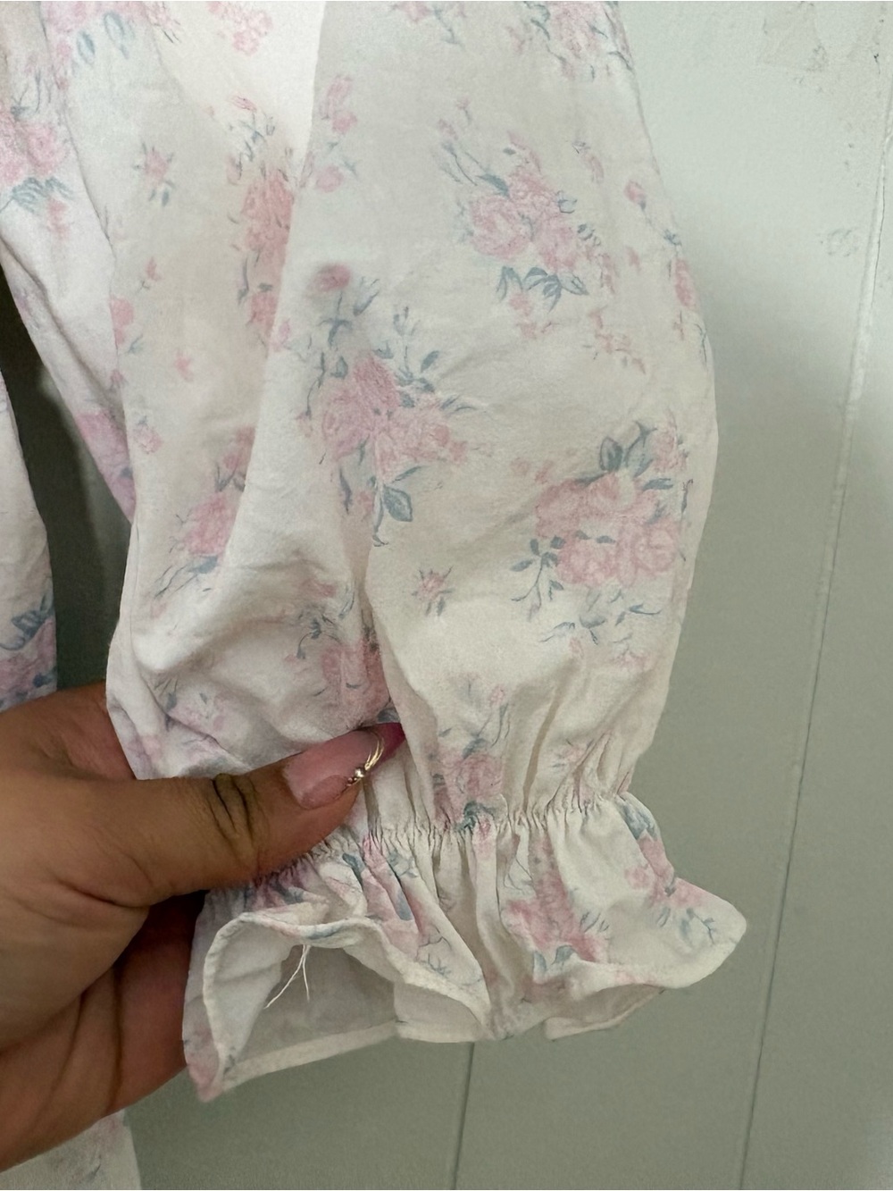 Mable Floral Puff Sleeve Square Neck Mini Dress White Pink Cottagecore S - Picture 4 of 11